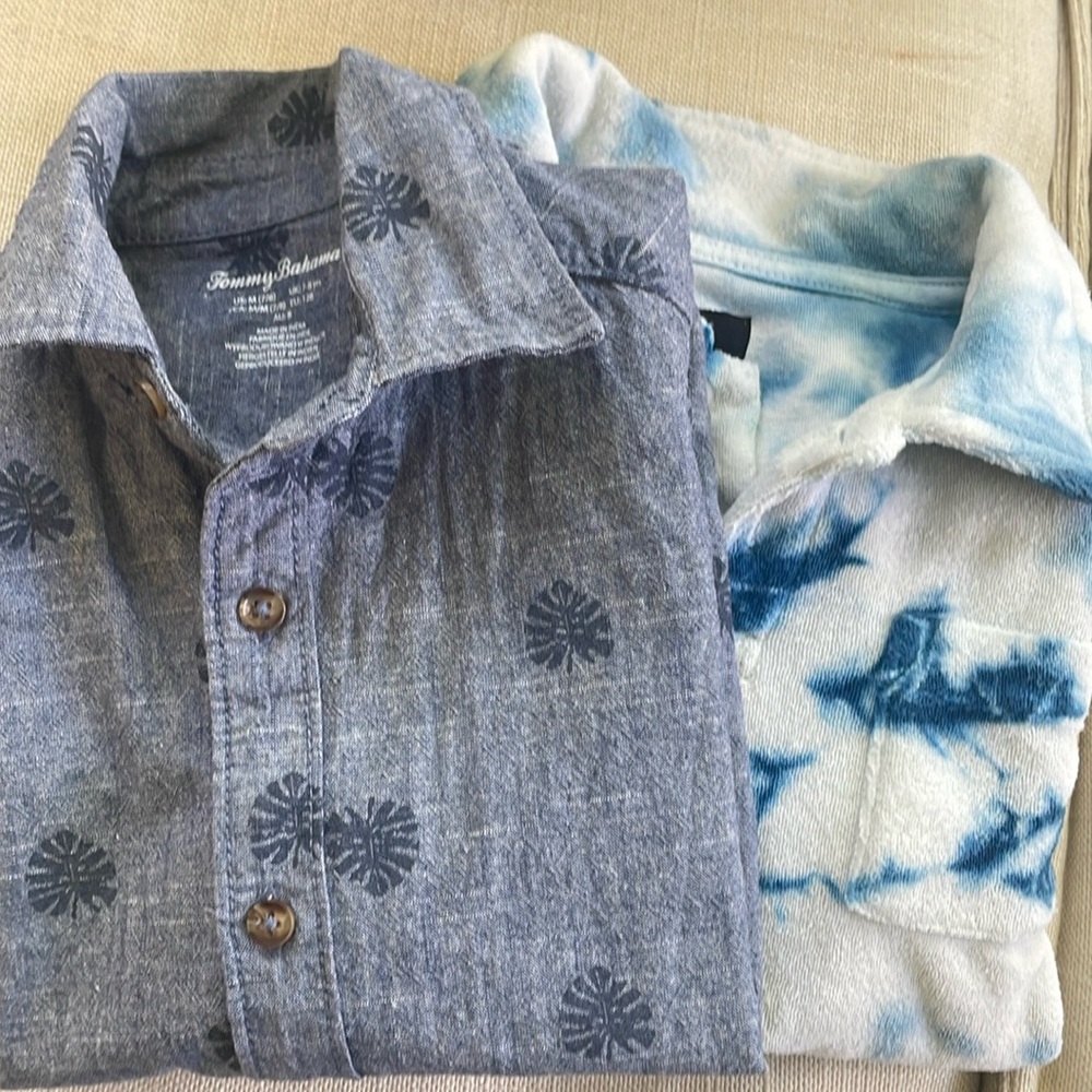 TWO boys short sleeve summer shirts Joes Jeans Tommy Bahama